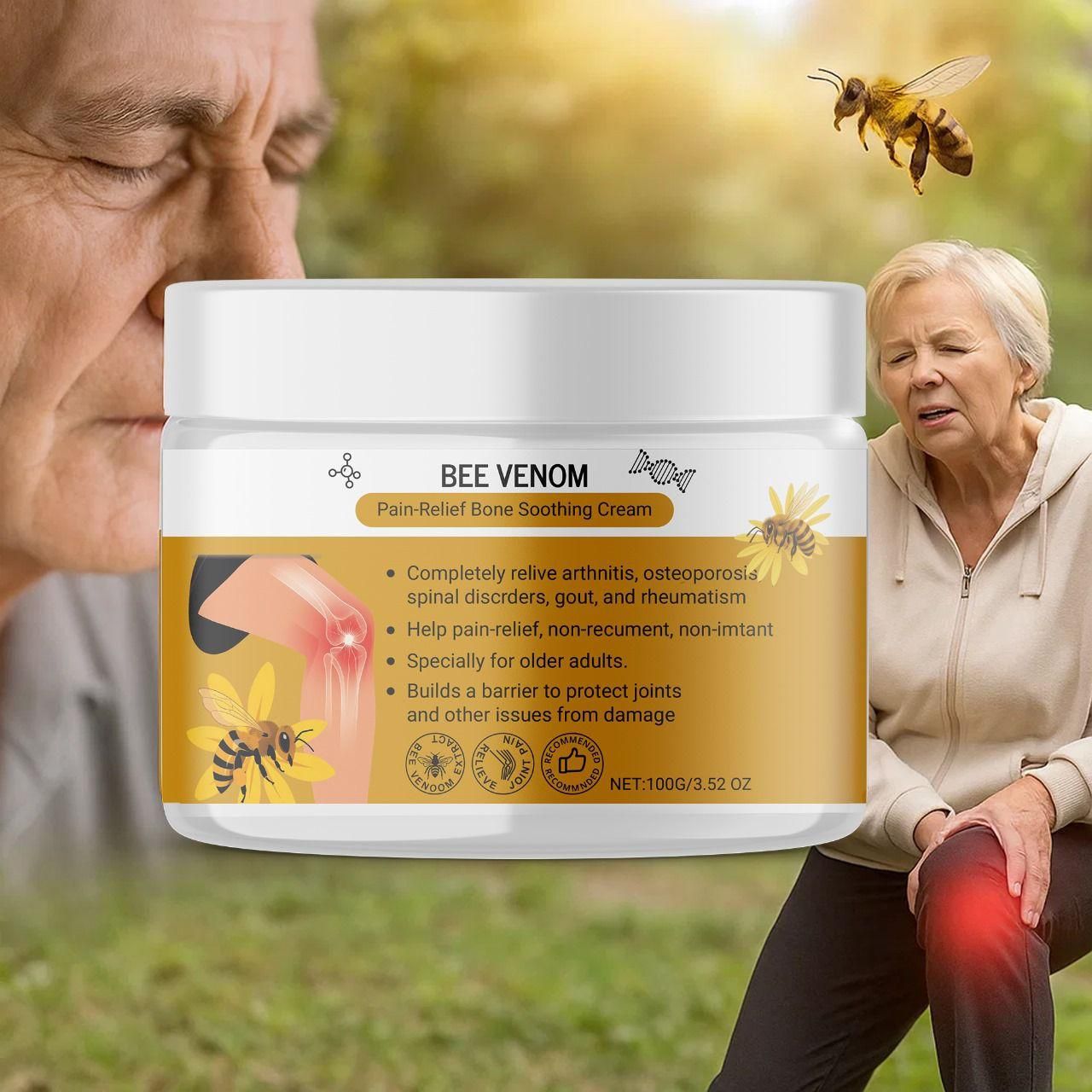 Bee Venom Pain Relief Bone Soothing Cream 100gm Each (Pack of 2)